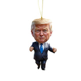 Trump Christmas Ornament - Funny 2D Acrylic Hanging Decor for Tree & Car
