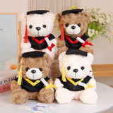 25cm Graduation Bear Plush Toy – Cute Doctor Teddy with Christmas Hat