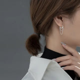 925 Sterling Silver Double Layer Tassel Hoop Earrings – Trendy Cold Style Fashion Jewelry for Women