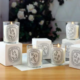 Vela perfumada romántica transparente: fragancia elegante para bodas y regalos