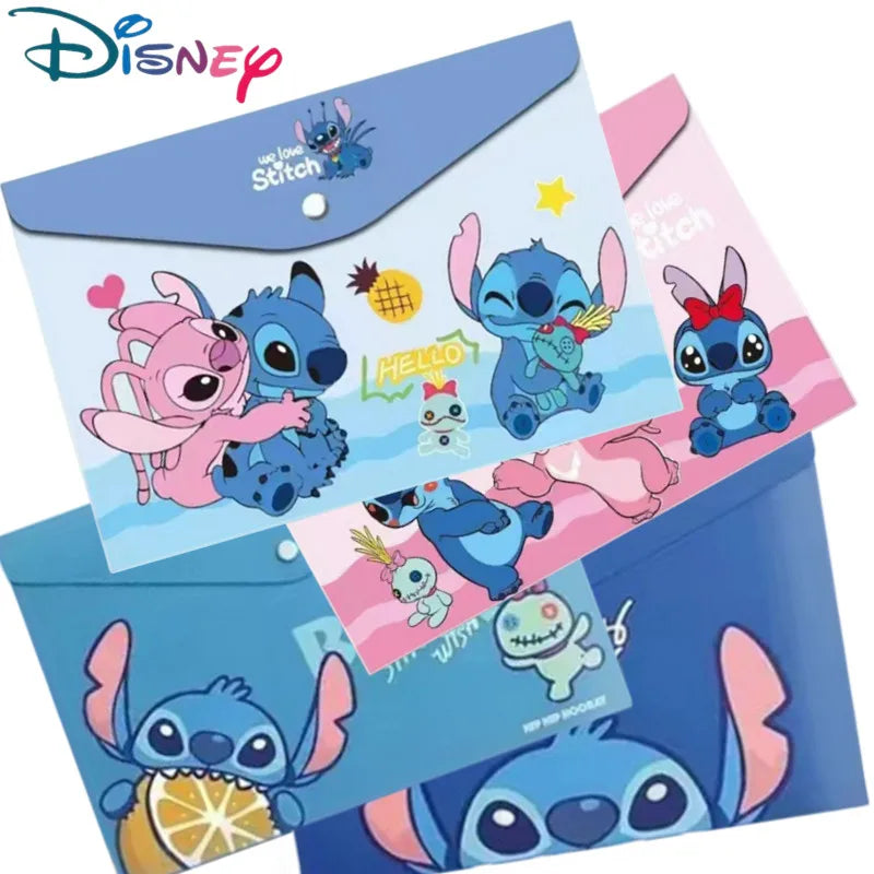 Stitch Transparent Document Bags - A4 Size School Supply Organizers for Kids