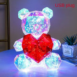 LED Light-Up Teddy Bear – Romantic Heart Glow Plush with Colorful Lights (30cm)