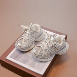 Kids’ Breathable PU Leather Casual Shoes – Unisex Hook & Loop Sneakers for All Seasons