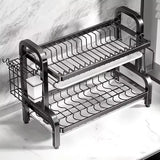 Escurreplatos de 2 niveles: organizador de cocina que ahorra espacio y es inoxidable