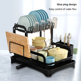 Escurridor de platos de 2 niveles | Organizador de encimera de cocina con escurridor 
