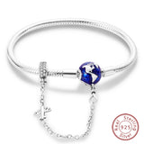 925 Sterling Silver Charm Bracelet for Women – Heart, Star, Moon & More