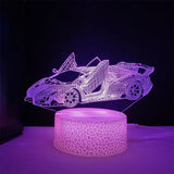 3D Race Car LED Night Light with Touch Control & Color-Changing Modes