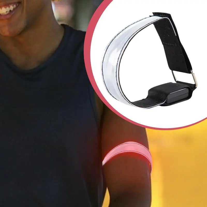 Brazalete reflectante LED recargable: luz de seguridad para correr de noche para ciclistas y corredores 