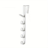 1 percha de plástico para colgar sobre la puerta del dormitorio, con 5 ganchos, para colgar ropa, bolsos y carteras, organizador de almacenamiento para el hogar