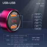 45W Fast Charging Car Charger – Dual USB & Type-C Ports