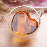 Heart-Shaped Glass Mug – Romantic Double-Layer Insulated Cup for Coffee & Tea