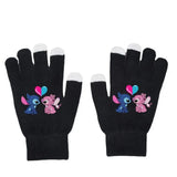 Men's Cartoon Stitch Hat and Gloves Set – Soft Acrylic Knit Winter Wear
