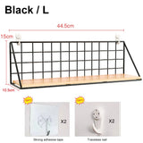 Wall-Mounted Shelf Organizer – Metal & Wood Storage Rack for Home & Office