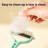 Double-Sided Pet Grooming Brush - Stainless Steel Fur Knot Remover for Cats & Dogs