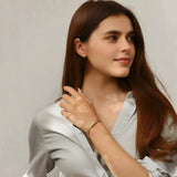 Gold-Plated Stainless Steel Plant Charm Bracelet for Women – Elegant Mood Tracker Jewelry