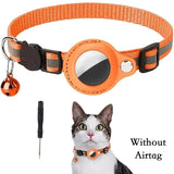 Reflective Cat Collar with AirTag Case and Bell – Adjustable Anti-Lost Pet Tracker Holder
