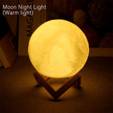 3D Moon LED Night Light with Button Battery – Portable Soft Glow Lamp