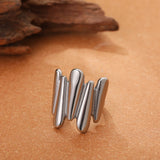 Stainless Steel Irregular Geometric Knot Ring – Trendy Minimalist Statement Jewelry for Women