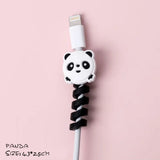 Juego de 4 protectores de cable con dibujos de animales, minicubierta para cable y enrollador de cable de carga