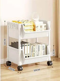 Estantería de almacenamiento con ruedas de varios niveles: estantería móvil y organizador para cocina, baño y hogar 