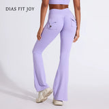 High Waist Flared Yoga Pants for Women – Butt-Lifting Fitness Leggings with Utility Pockets