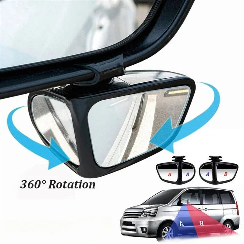 Espejo retrovisor de ángulo amplio ajustable de 360° para puntos ciegos, automóviles, camiones y SUV 