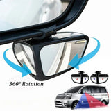 Espejo retrovisor de ángulo amplio ajustable de 360° para puntos ciegos, automóviles, camiones y SUV 