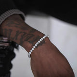 Pulsera con dijes geométricos para hombre con circonitas cúbicas: diseño elegante de hip hop y rock