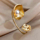 Trendy Gold Flower Cuff Bracelet for Women