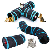 Foldable S-Shaped Cat Tunnel – Interactive Play Tube with Multiple Entries for Indoor Cats