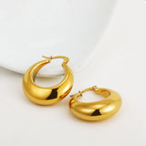 Gold-Plated Stainless Steel Geometric Hoop Earrings – Waterproof & Tarnish-Resistant