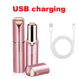 Lipstick-Sized Electric Facial Hair Remover - USB Rechargeable Eyebrow & Bikini Trimmer for Women