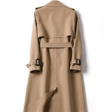 Women's Long Sleeve Trench Coat – 2024 Fashion Double-Breasted Office Jacket