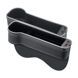 LED Car Seat Gap Organizer with Dual USB Charging & RGB Lights – Multifunctional Seat Crevice Storage Box