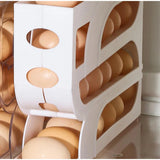 Caja de almacenamiento de huevos con ruedas automáticas: organizador de refrigerador de alta capacidad