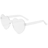 Gafas de sol gruesas sin marco en forma de corazón: modernas gafas de sol de fiesta con forma de corazón de melocotón