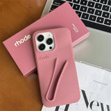 Estuche Rhode para iPhone 14 Pro y 15 Pro: funda de silicona suave con soporte para brillo de labios y lápiz labial, diseño mate y antideslizante
