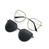 Cat Eye Flip on Sunglasses Women Anti Blue Light Glasses Frames Polarized Magnetic Clip Ladies Fashion Computer Eyeglasses 7002