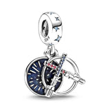 Sterling Silver Nugget Beads with Zircon for 3mm Charm Bracelets