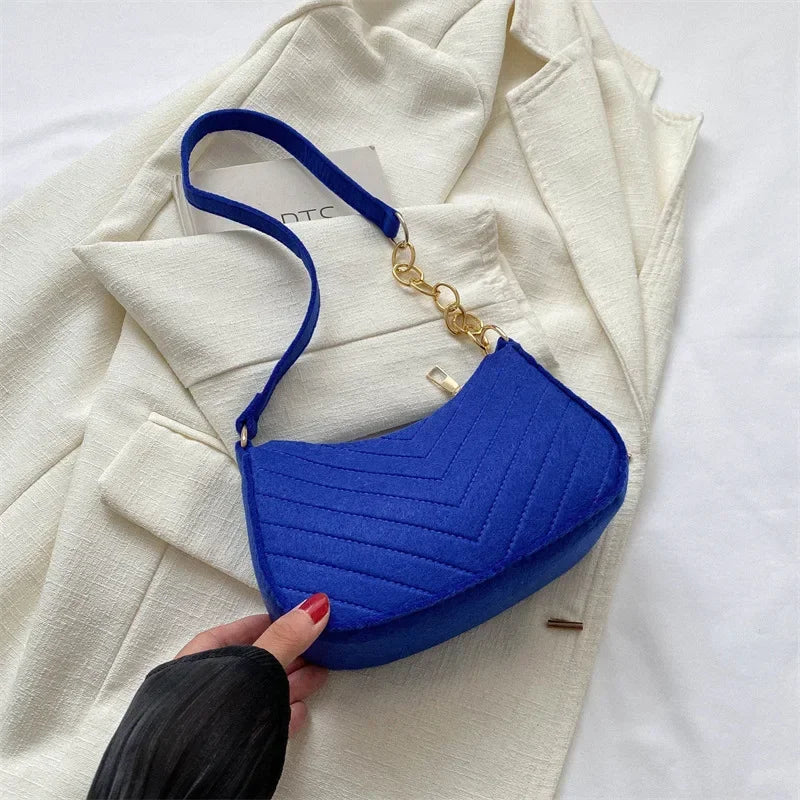 2023 Autumn Trend Lightweight Crocodile Felt Small Square Shoulder Bag for Women