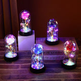 Eternal Galaxy Rose in Glass Dome - Colorful LED Flower Gift for Valentine's Day