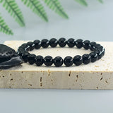 Pulsera de cuentas de ónix negro: piedra natural protectora y de equilibrio energético para hombres y mujeres