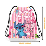 Official Disney Lilo & Stitch Drawstring Backpack - Party Favor & Gift Bag for Kids