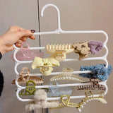 5-Tier Hair Claw Organizer – Space-Saving Plastic Storage Rack for Home & Office