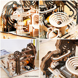 3D Wooden Puzzle Marble Run DIY Mechanical Model Kit for Teens & Adults