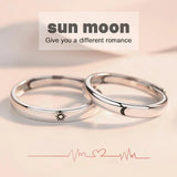 Sun and Moon Adjustable Couple Rings Set – Minimalist Wedding & Engagement Jewelry for Lovers
