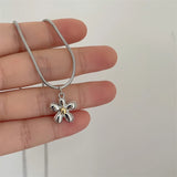 Elegant Star Pendant Snake Chain Necklace – Trendy Copper Alloy Jewelry for Women