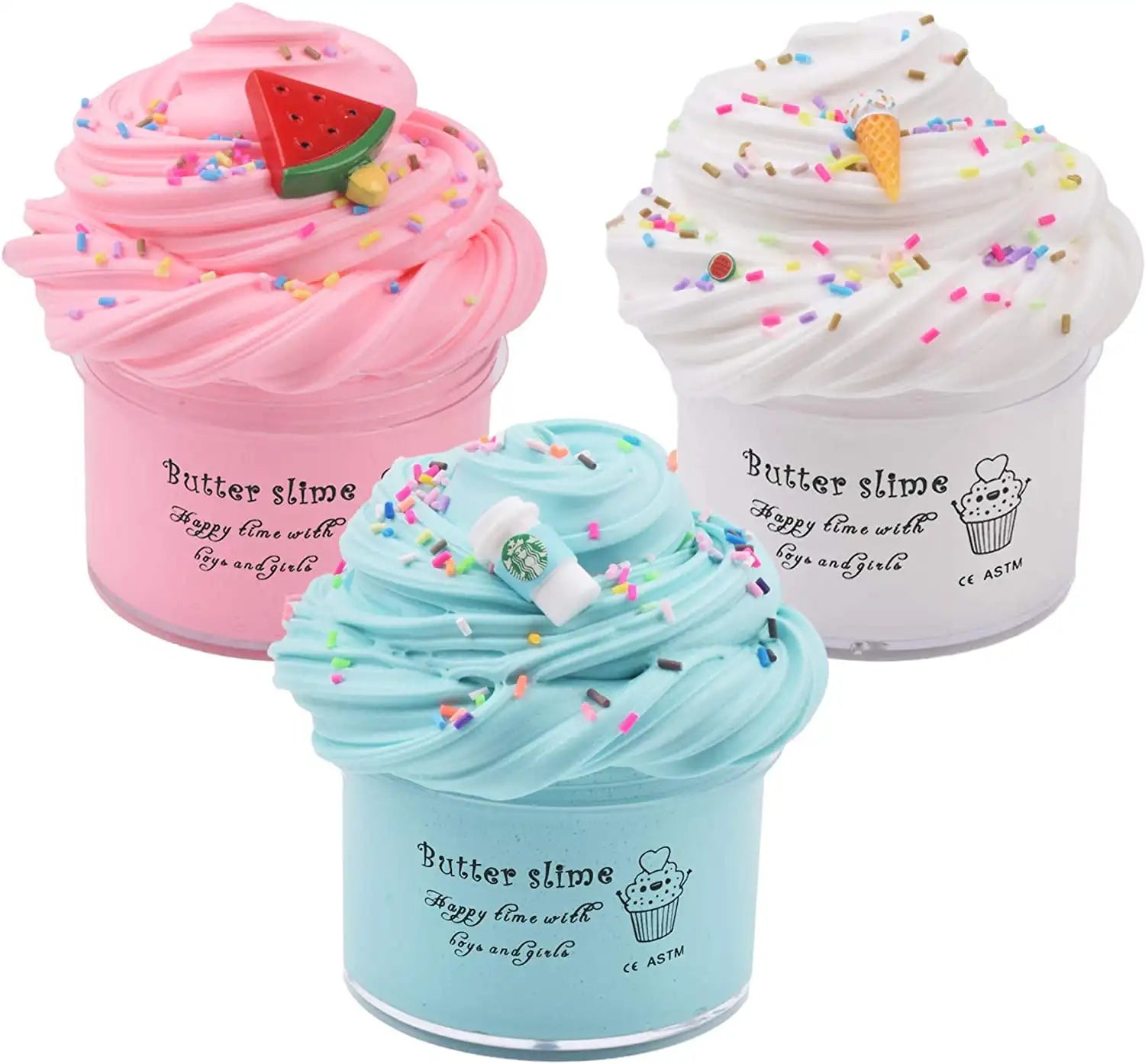 4-Pack Butter Slime Set – Super Soft, Non-Sticky & Safe DIY Slime for Kids