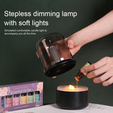 Difusor y humidificador de aroma ultrasónico con luz de vela de 120 ml: aceites esenciales, luz nocturna LED, alimentación por USB