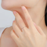 Minimalist Wave Ring – Stainless Steel V-Shape Wedding Band for Women
